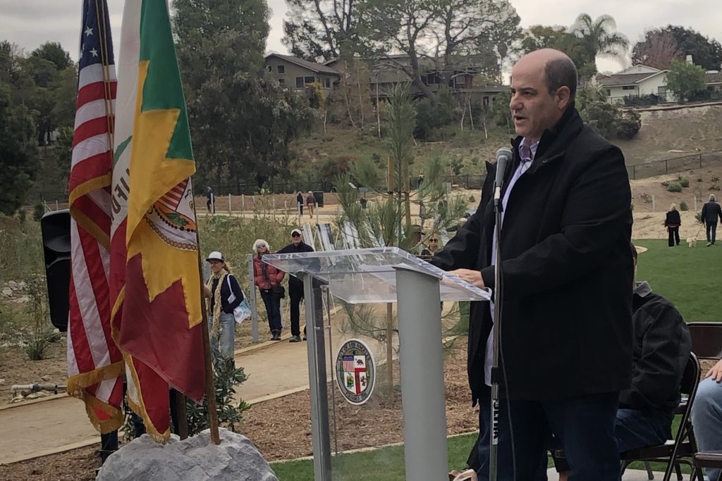 George Wolfberg Park at Potrero Canyon grand opening event, at Potrero Canyon speaker Andrew Wolfberg